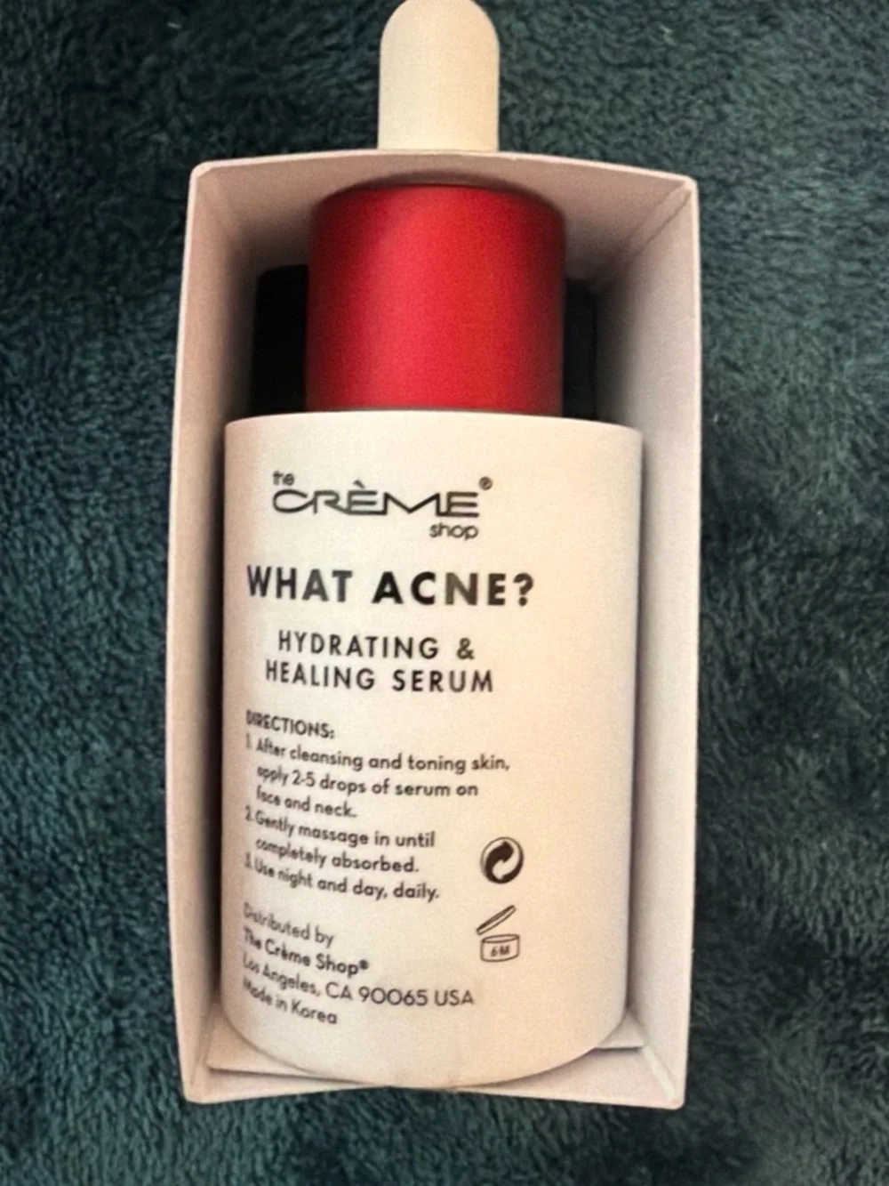 The Crème Shop What Acne? Hydrating & Healing Serum - White Bottle with Red Cap